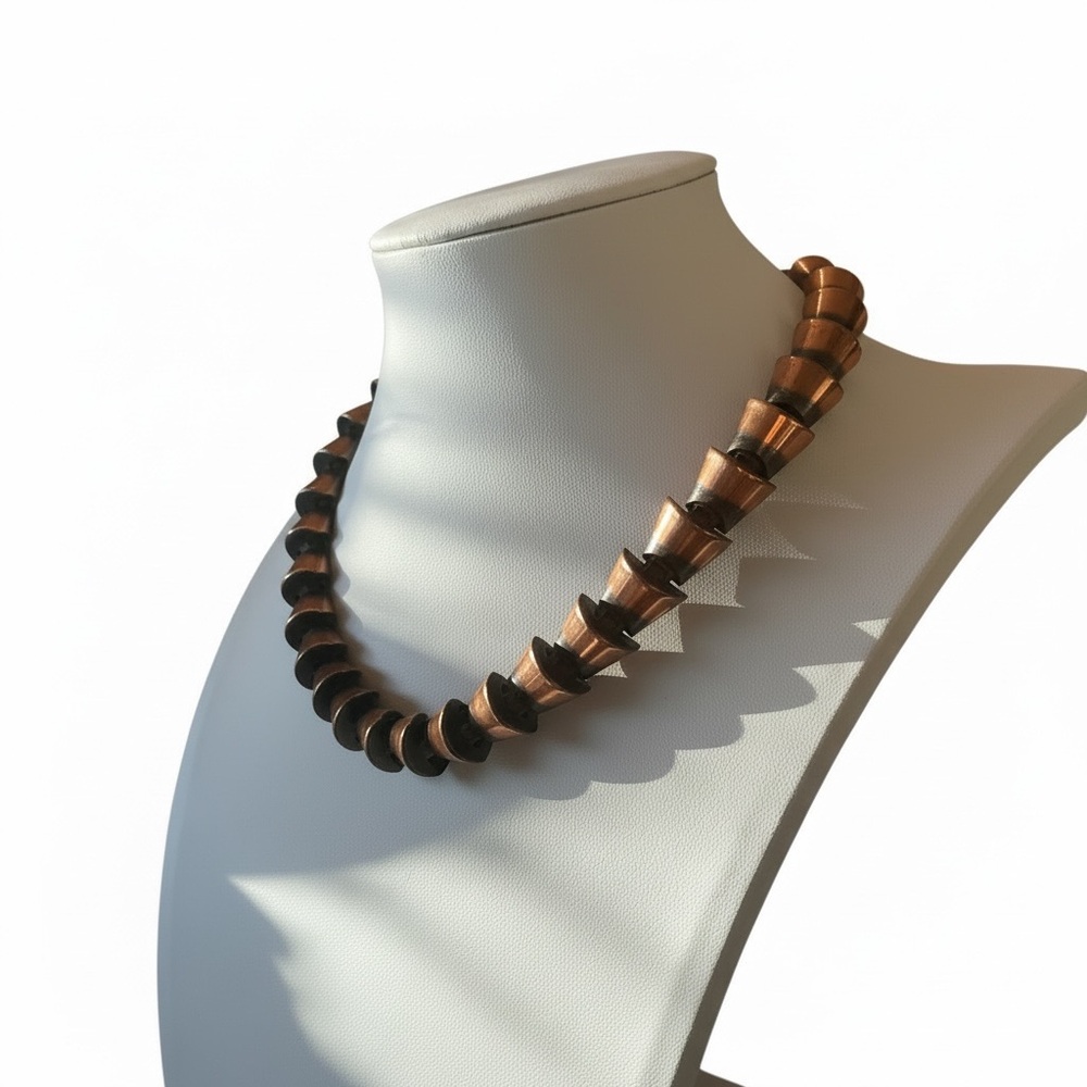Rebajes Vintage Copper Necklace Modernist Sculptural Signed Book Piece) - Picture 2 of 13